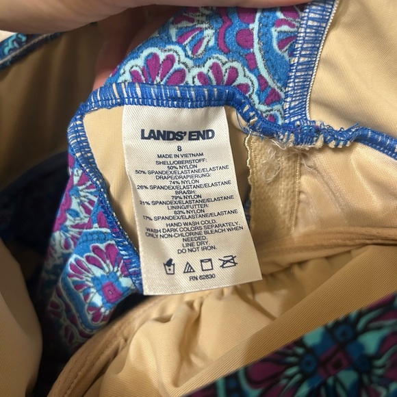 Lands’ End Twist Front One Piece Skirted Swimsuit Size 8 - Picture 4 of 8